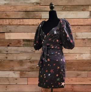 Farm Rio (Anthropologie) Stars Wrap Dress -xsmall NWT